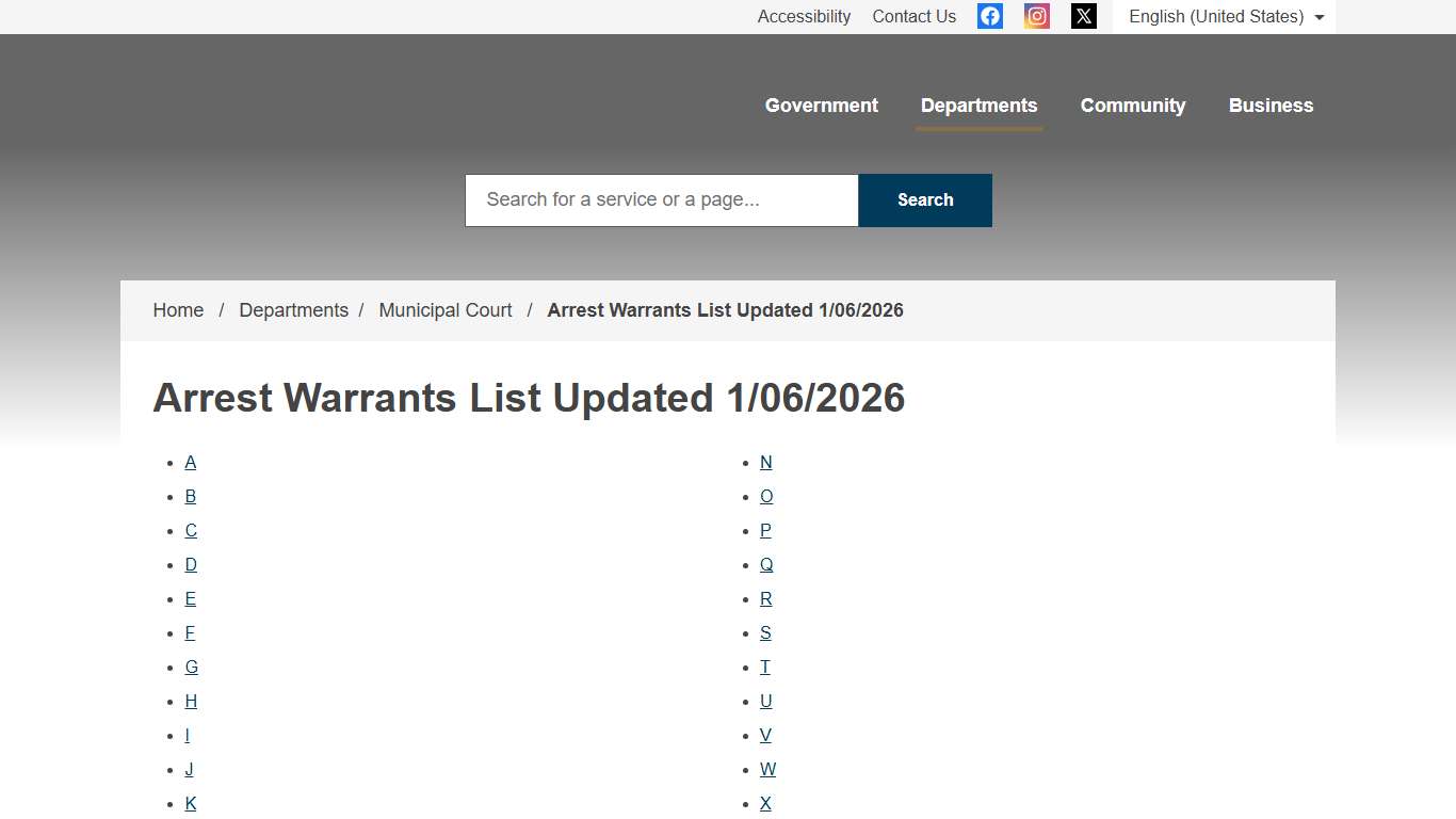 Arrest Warrants List Updated 1/06/2026 - City of Helena, MT